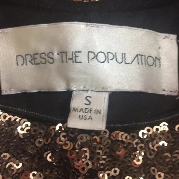 Dress the Population Jaden Mesh Sequin Dress Sz S - Picture 5 of 6